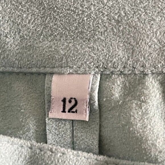 Vintage 1960s Womens St. Croix Pale Blue Suede Leather Preppy Pencil Skirt Sz M - Picture 5 of 6